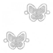 Metal Bohemian connector Butterfly Silver